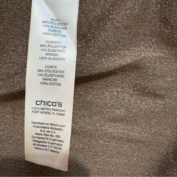 Chicos Faux Suede Open Front Waterfall Cardigan Jacket Women’s Sz 1 Brown Beige - Picture 11 of 12